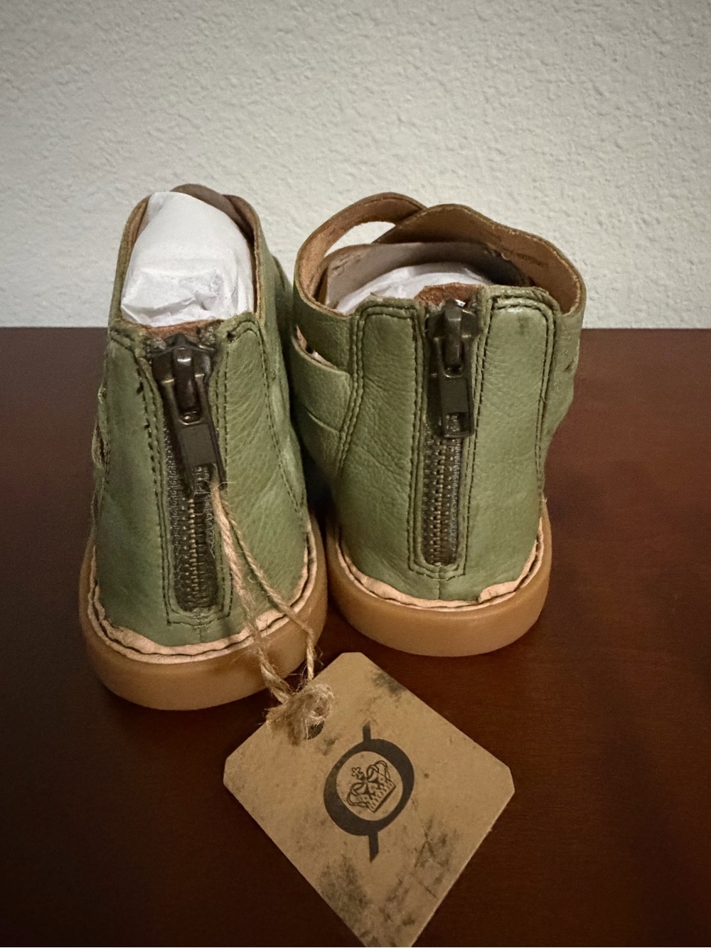 Born Olive Woven Leather Zip-Back Sandals - Picture 7 of 8